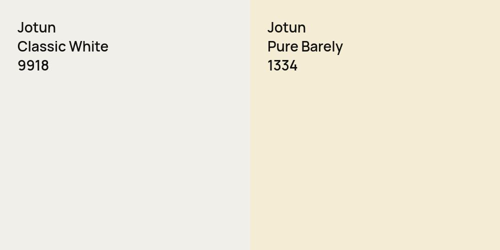 Jotun Classic White vs. Jotun Pure Barely