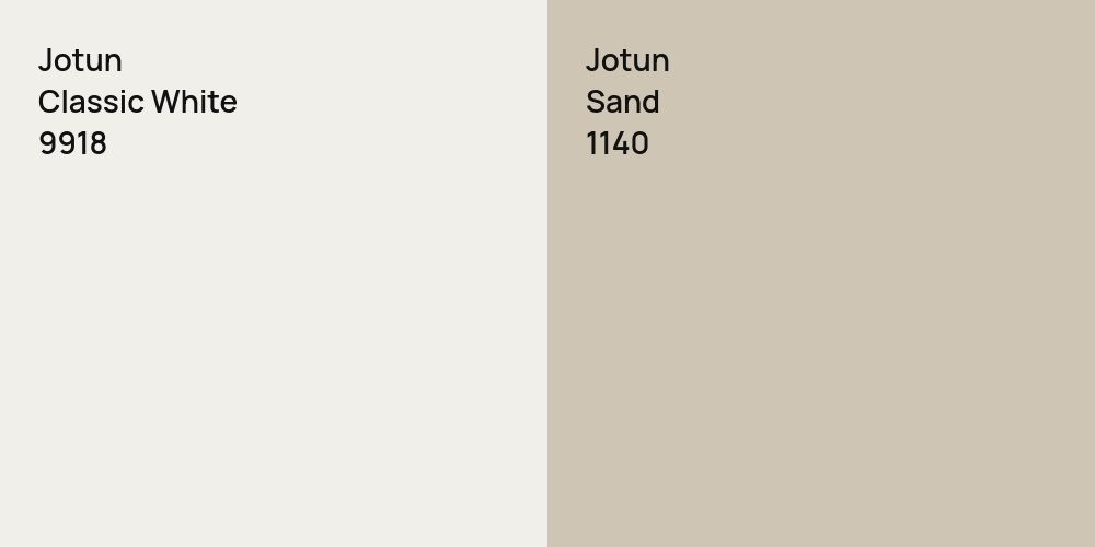 Jotun Classic White vs. Jotun Sand