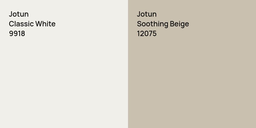 Jotun Classic White vs. Jotun Soothing Beige