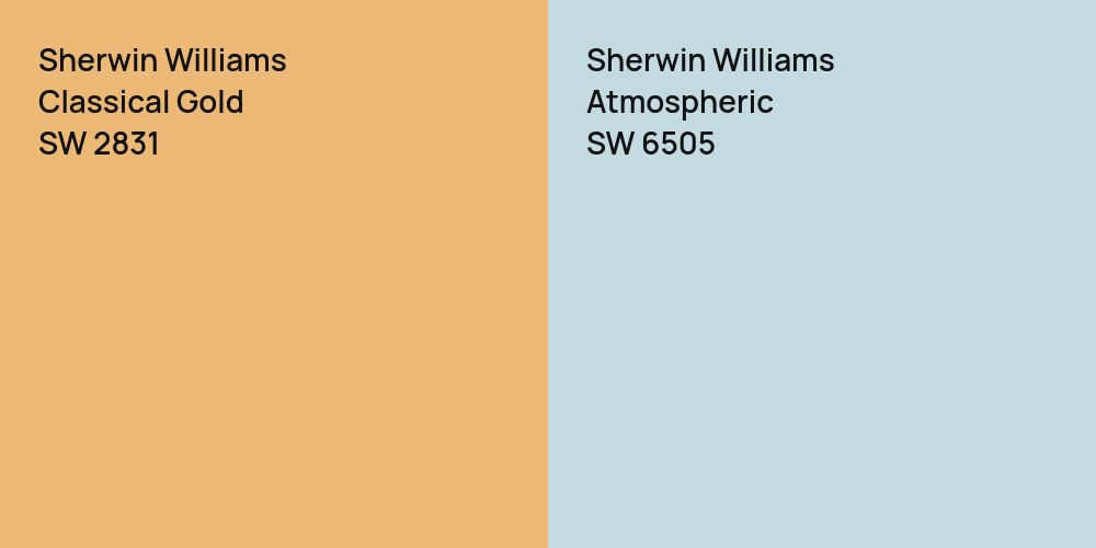 Sherwin Williams Classical Gold vs. Sherwin Williams Atmospheric