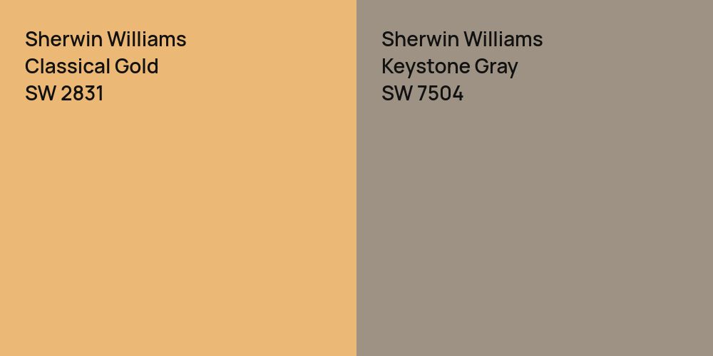 Sherwin Williams Classical Gold vs. Sherwin Williams Keystone Gray