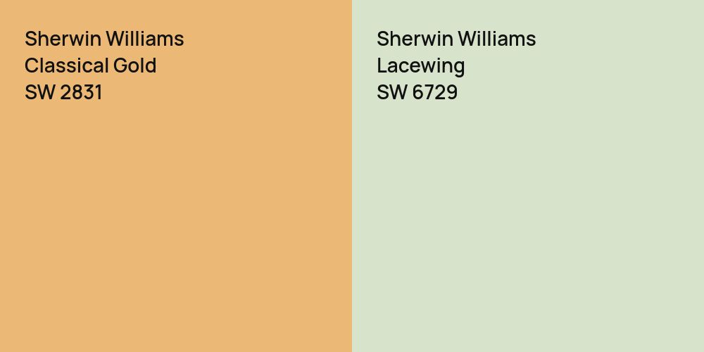 Sherwin Williams Classical Gold vs. Sherwin Williams Lacewing