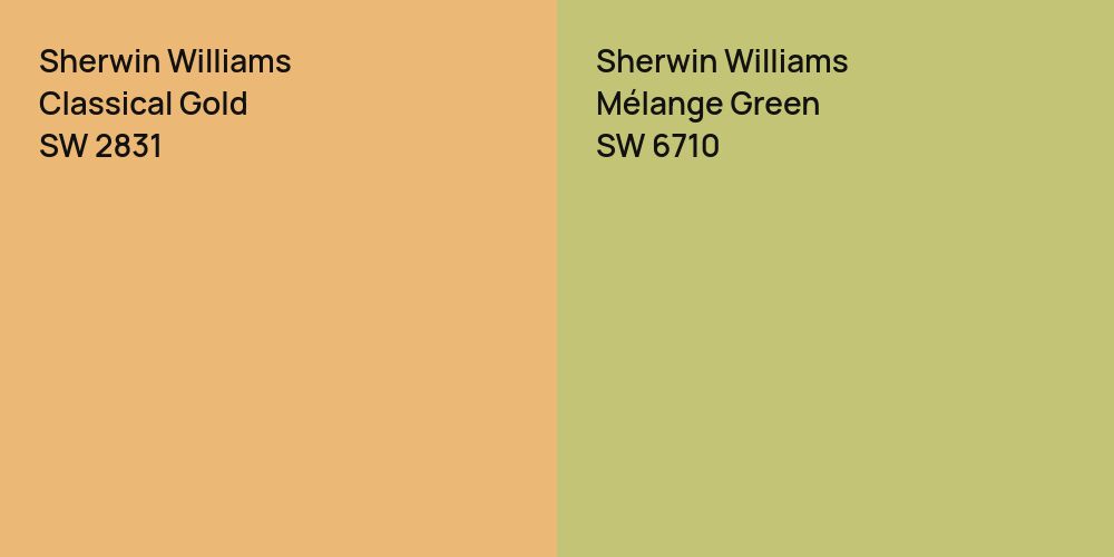 Sherwin Williams Classical Gold vs. Sherwin Williams Mélange Green