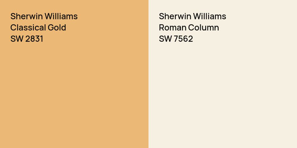 Sherwin Williams Classical Gold vs. Sherwin Williams Roman Column