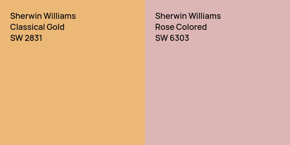 Sherwin Williams Classical Gold vs. Sherwin Williams Rose Colored