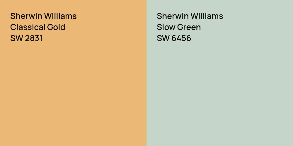 Sherwin Williams Classical Gold vs. Sherwin Williams Slow Green