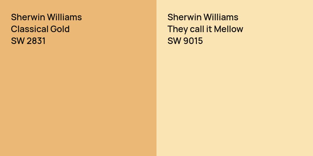 Sherwin Williams Classical Gold vs. Sherwin Williams They call it Mellow