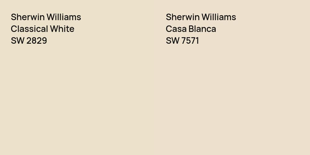 Sherwin Williams Classical White vs. Sherwin Williams Casa Blanca