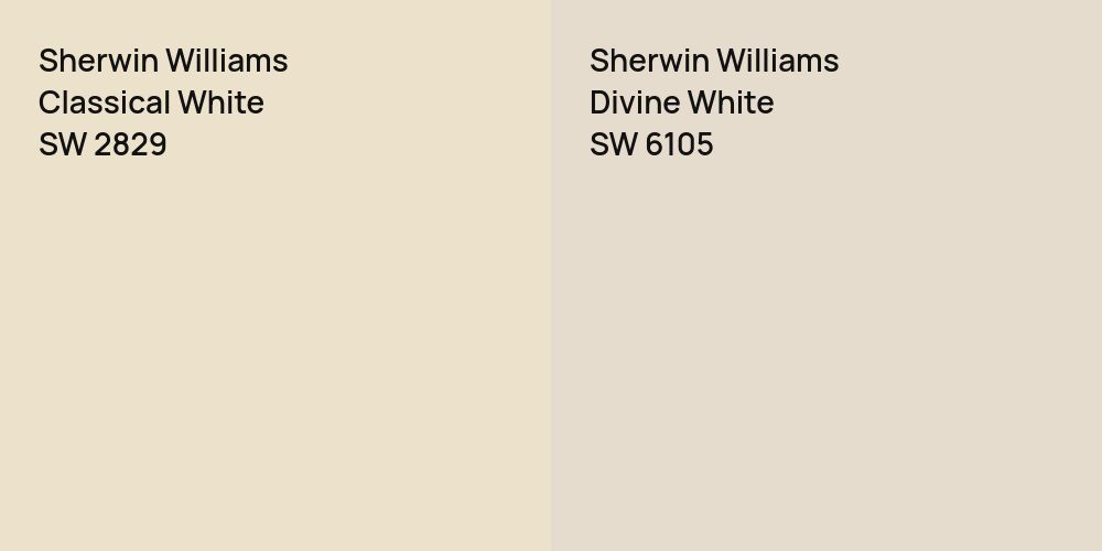 Sherwin Williams Classical White vs. Sherwin Williams Divine White