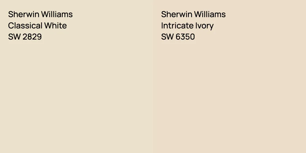 Sherwin Williams Classical White vs. Sherwin Williams Intricate Ivory