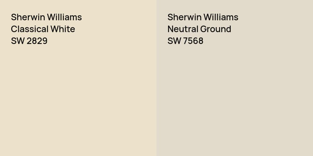 Sherwin Williams Classical White vs. Sherwin Williams Neutral Ground