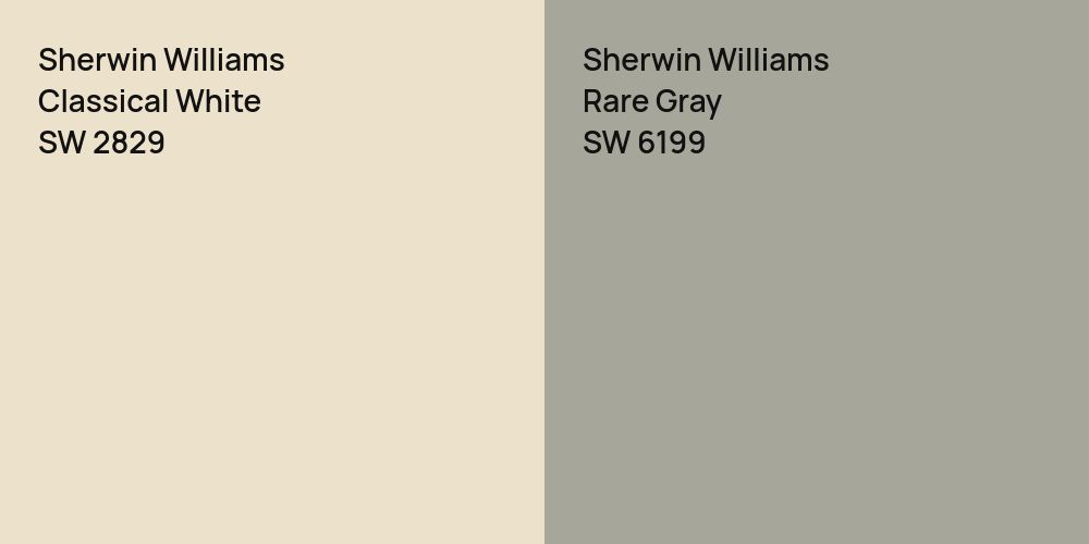 Sherwin Williams Classical White vs. Sherwin Williams Rare Gray