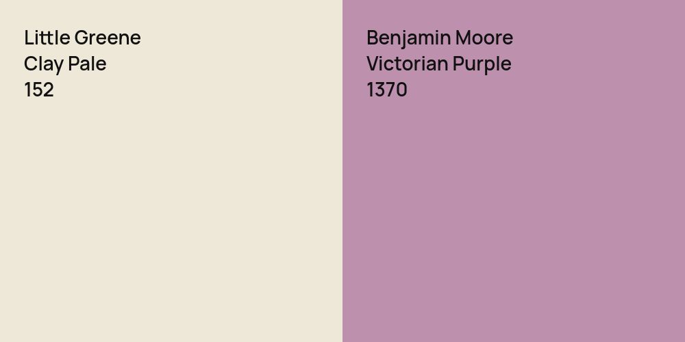 Little Greene Clay Pale vs. Benjamin Moore Victorian Purple