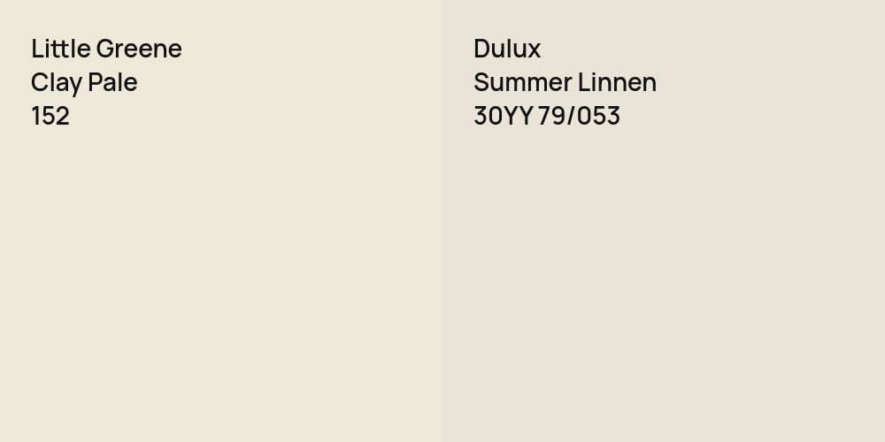 Little Greene Clay Pale vs. Dulux Summer Linnen