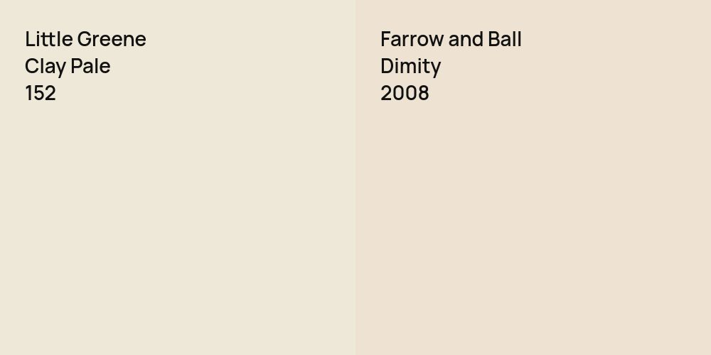 Little Greene Clay Pale vs. Farrow and Ball Dimity