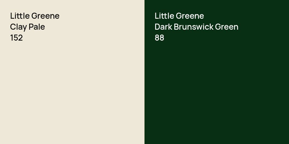 Little Greene Clay Pale vs. Little Greene Dark Brunswick Green