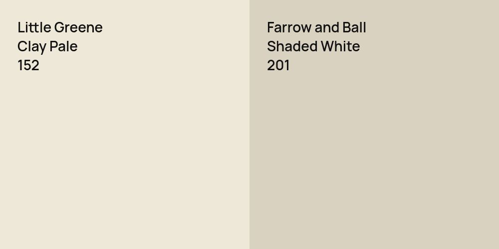 Little Greene Clay Pale vs. Farrow and Ball Shaded White