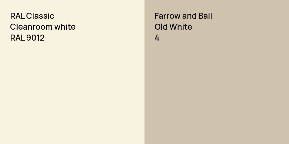 RAL Classic Cleanroom white vs. Farrow and Ball Old White