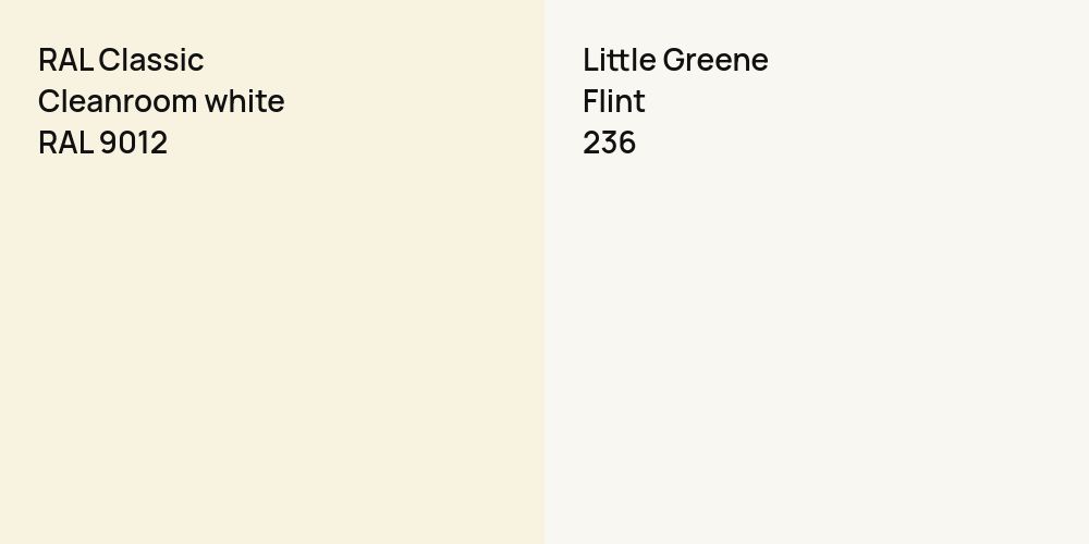 RAL Classic Cleanroom white vs. Little Greene Flint