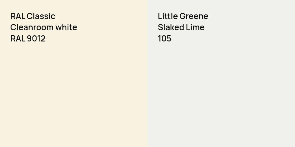 RAL Classic Cleanroom white vs. Little Greene Slaked Lime