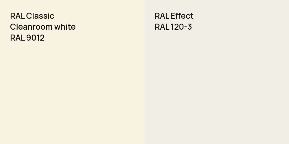 RAL Classic Cleanroom white vs. RAL Effect RAL 120-3