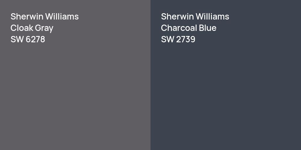 Sherwin Williams Cloak Gray vs. Sherwin Williams Charcoal Blue