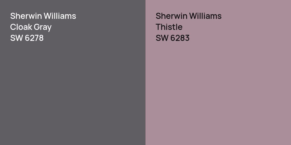 Sherwin Williams Cloak Gray vs. Sherwin Williams Thistle