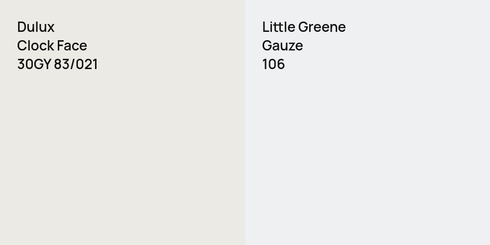 Dulux Clock Face vs. Little Greene Gauze