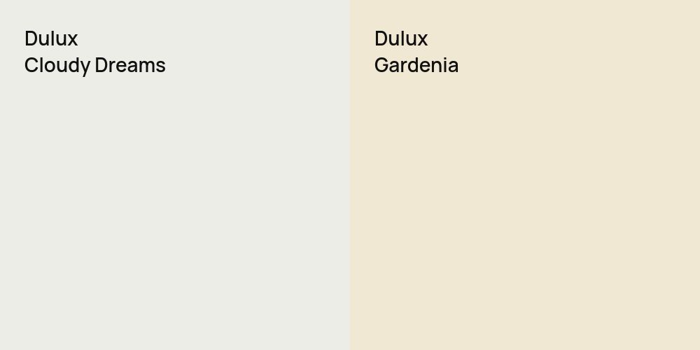 Dulux Cloudy Dreams vs. Dulux Gardenia