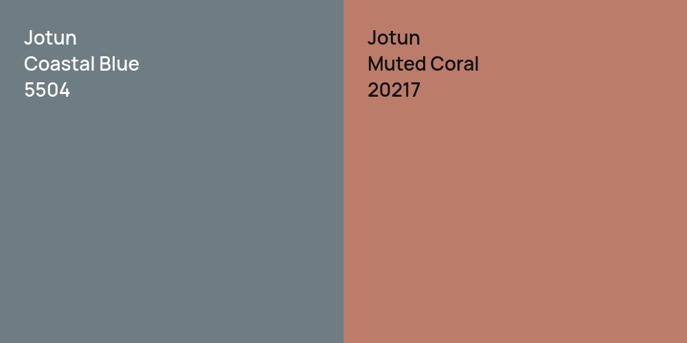 Jotun Coastal Blue vs. Jotun Muted Coral