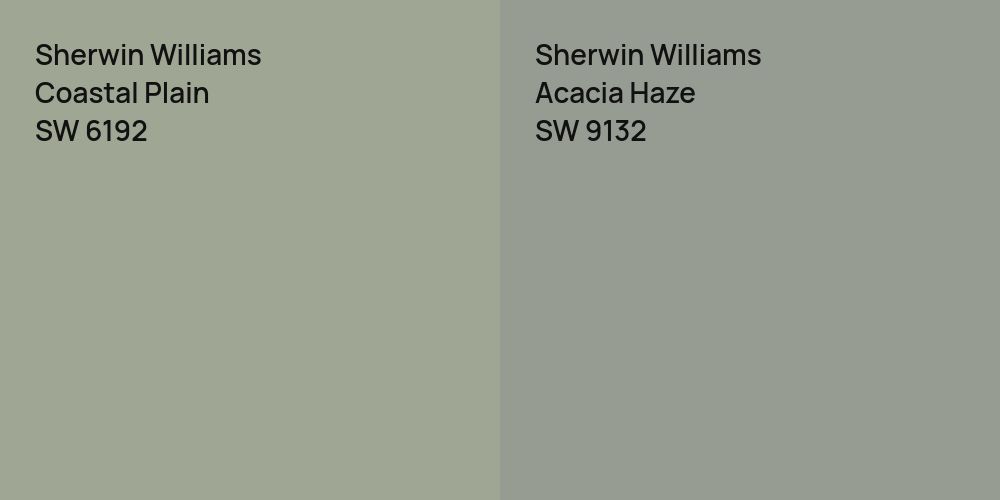 Sherwin Williams Coastal Plain vs. Sherwin Williams Acacia Haze