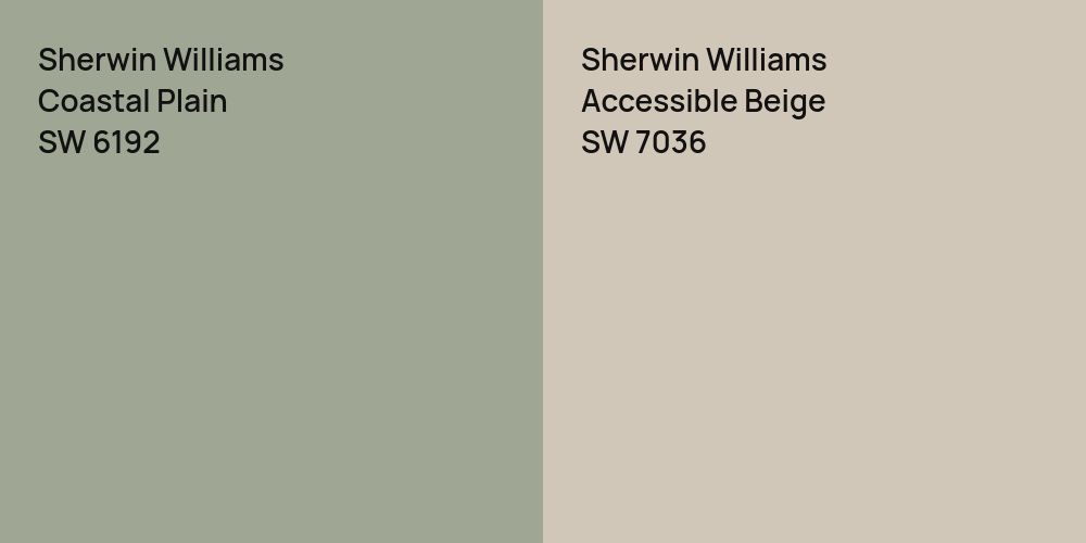 Sherwin Williams Coastal Plain vs. Sherwin Williams Accessible Beige