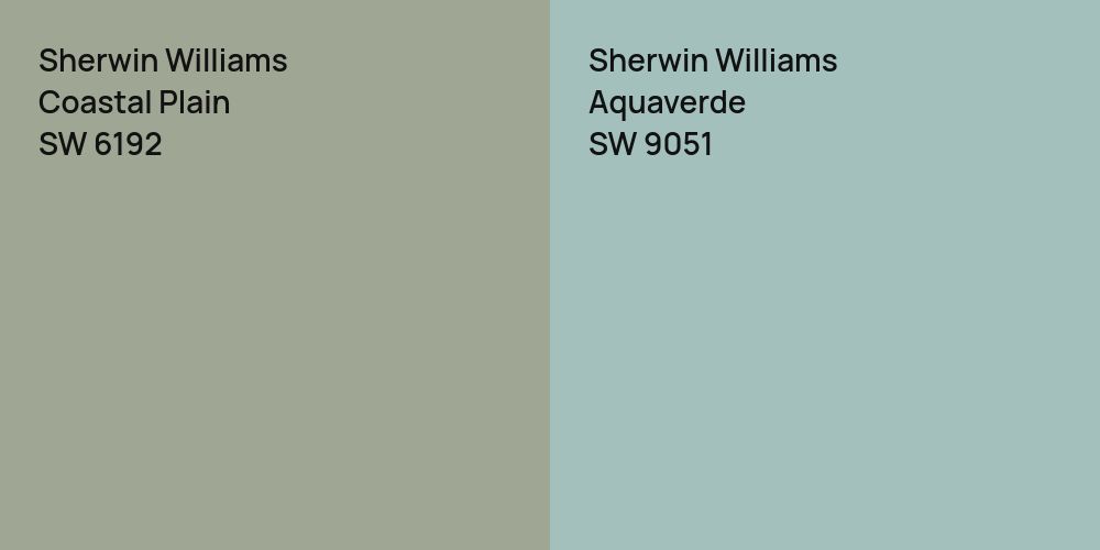 Sherwin Williams Coastal Plain vs. Sherwin Williams Aquaverde