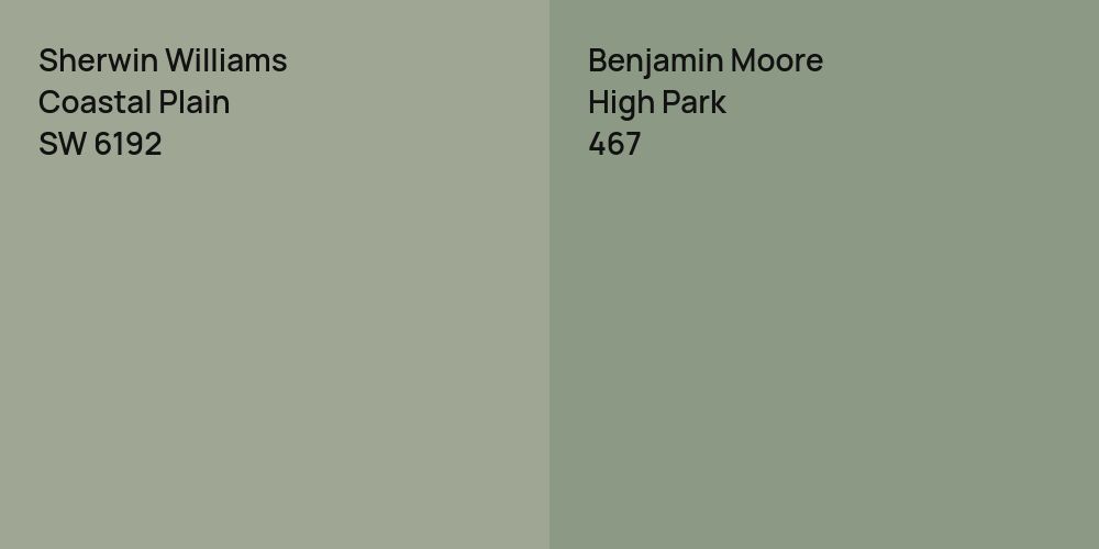 Sherwin Williams Coastal Plain vs. Benjamin Moore High Park