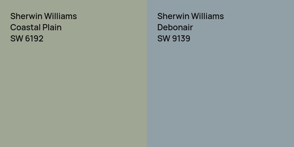 Sherwin Williams Coastal Plain vs. Sherwin Williams Debonair