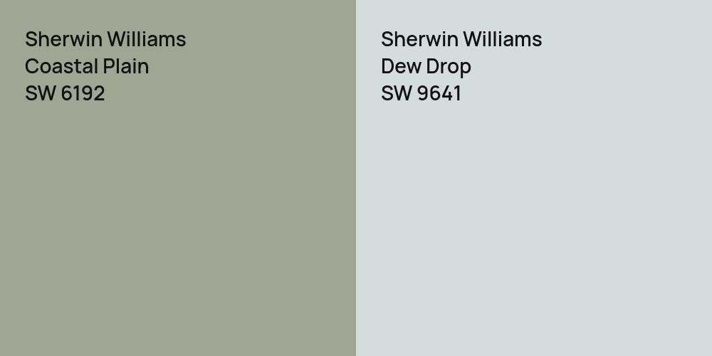 Sherwin Williams Coastal Plain vs. Sherwin Williams Dew Drop