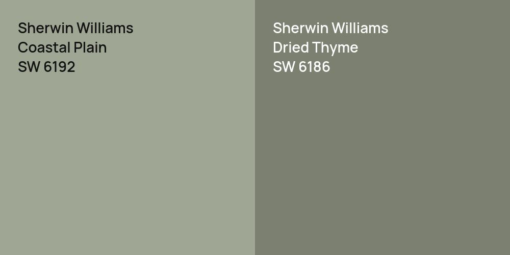 Sherwin Williams Coastal Plain vs. Sherwin Williams Dried Thyme