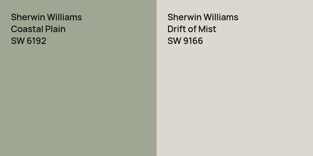 Sherwin Williams Coastal Plain vs. Sherwin Williams Drift of Mist