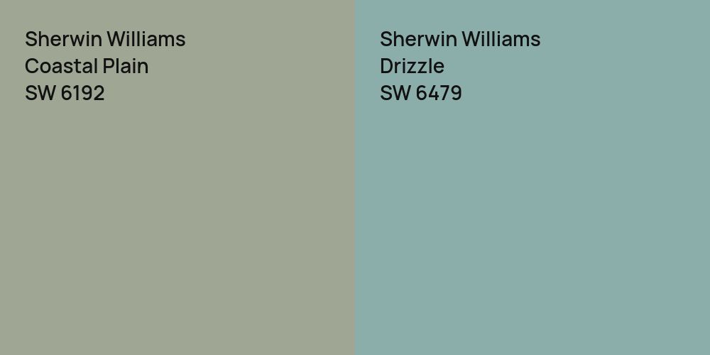 Sherwin Williams Coastal Plain vs. Sherwin Williams Drizzle