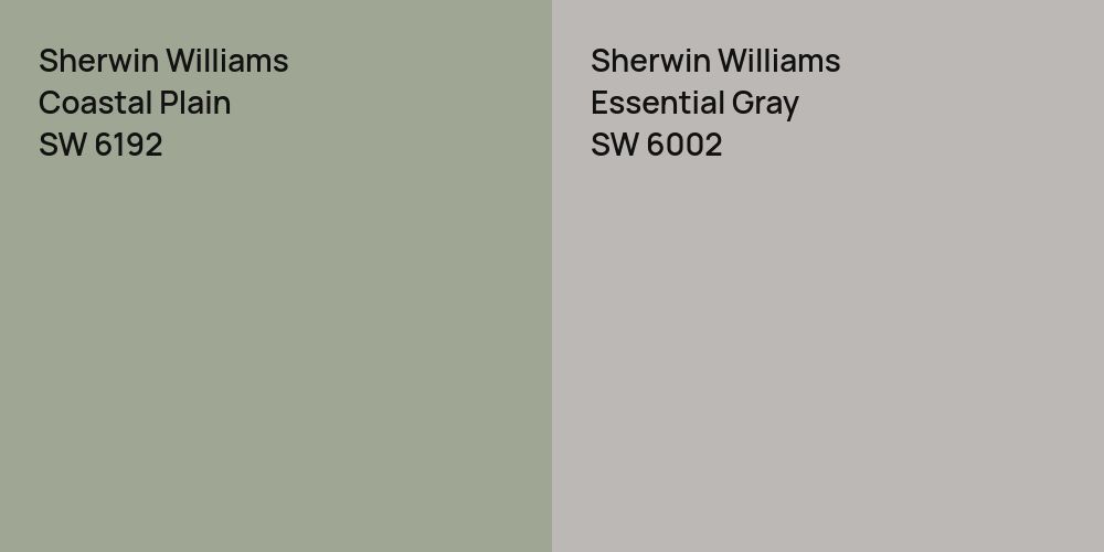 Sherwin Williams Coastal Plain vs. Sherwin Williams Essential Gray