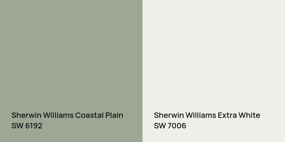 Sherwin Williams Coastal Plain vs. Sherwin Williams Extra White