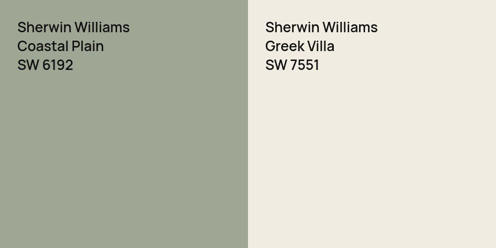 Sherwin Williams Coastal Plain vs. Sherwin Williams Greek Villa