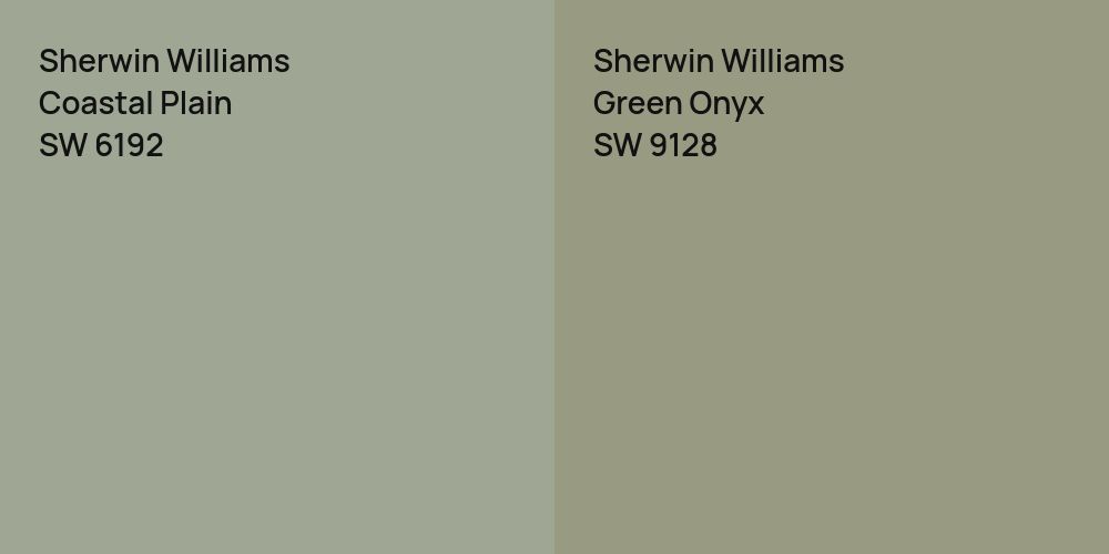 Sherwin Williams Coastal Plain vs. Sherwin Williams Green Onyx