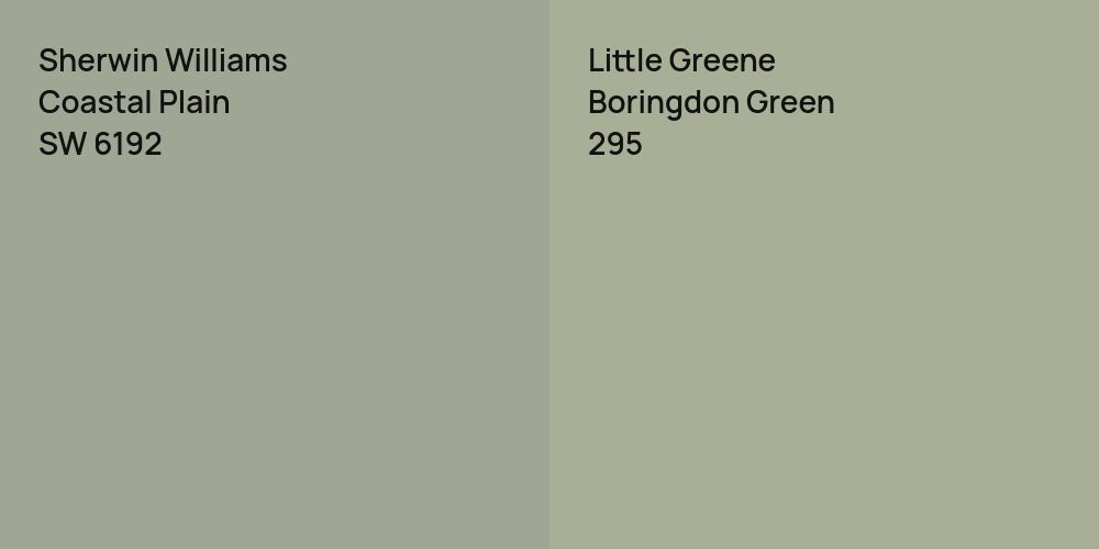 Sherwin Williams Coastal Plain vs. Little Greene Boringdon Green