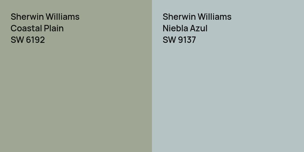 Sherwin Williams Coastal Plain vs. Sherwin Williams Niebla Azul