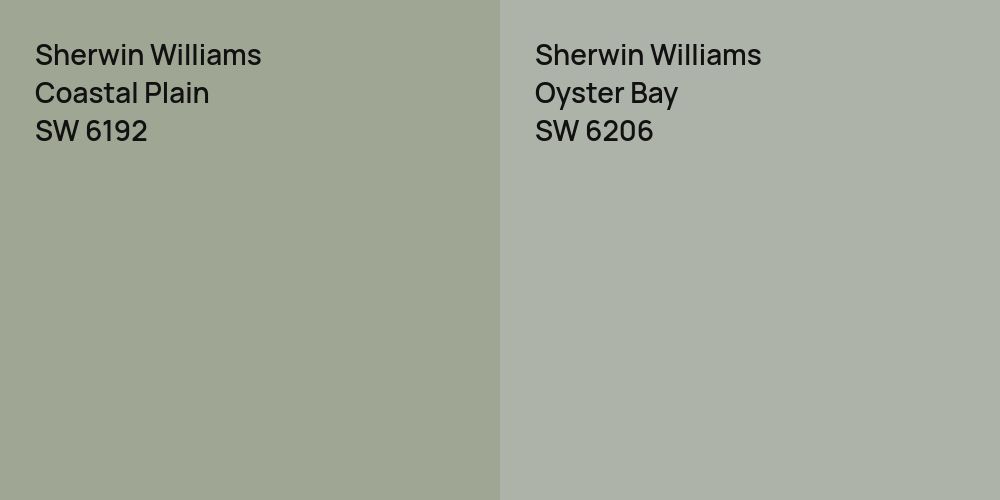 Sherwin Williams Coastal Plain vs. Sherwin Williams Oyster Bay