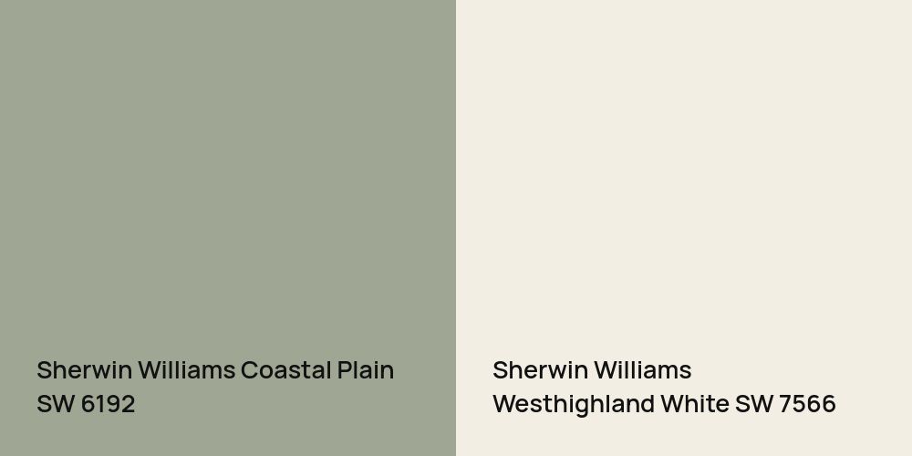 Sherwin Williams Coastal Plain vs. Sherwin Williams Westhighland White