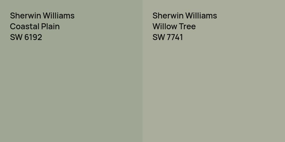 Sherwin Williams Coastal Plain vs. Sherwin Williams Willow Tree