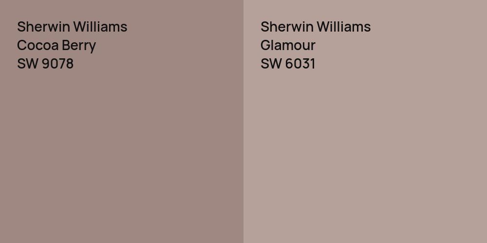 Sherwin Williams Cocoa Berry vs. Sherwin Williams Glamour