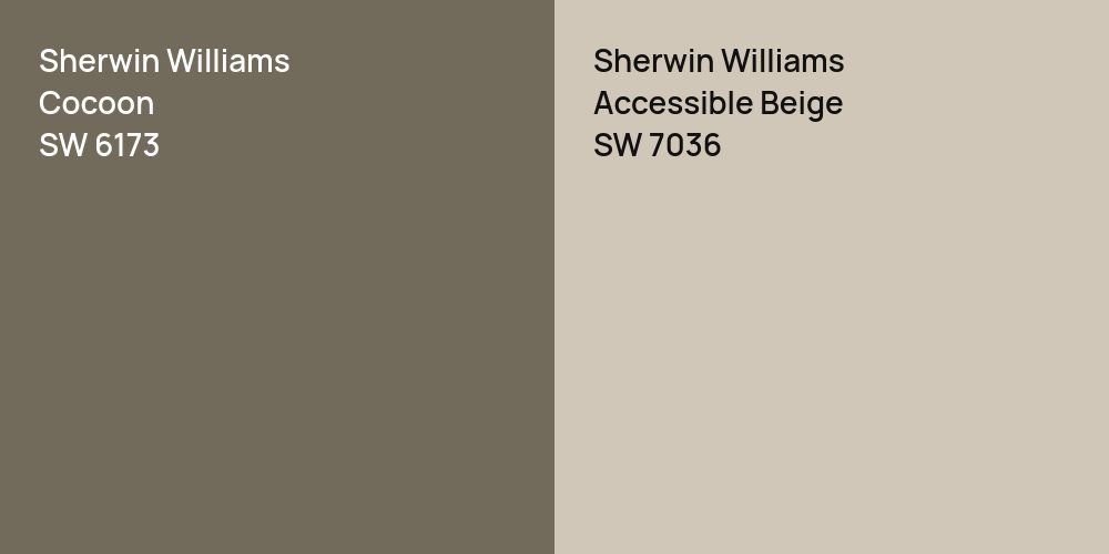 Sherwin Williams Cocoon vs. Sherwin Williams Accessible Beige